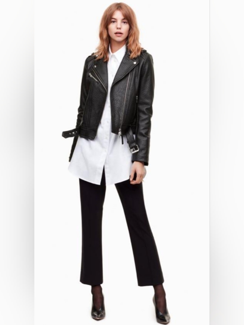 Mackage Black Textured Leather Moto Jacket